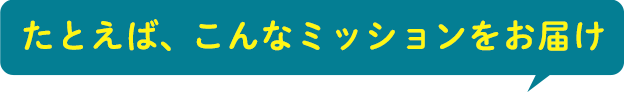 たとえば、こんなミッションをお届け